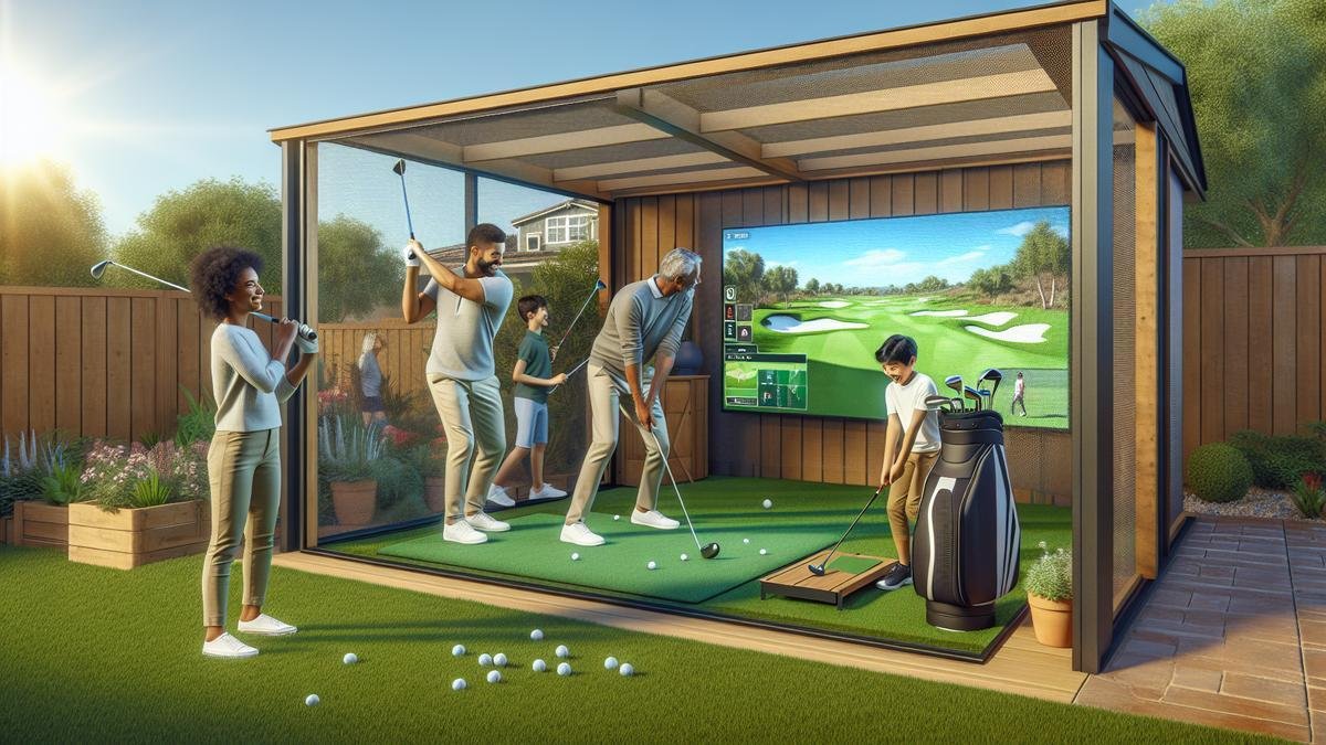 Outdoor Golf Simulator Enclosure for Family Activities